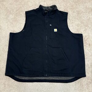 Carhartt Sherpa Lined Vest Men's 3XL Tall Black Full Zip Workwear